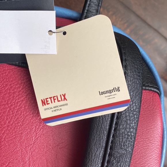 NWT rare design Netflix stranger things Loungfly mini backpack - Picture 3 of 7